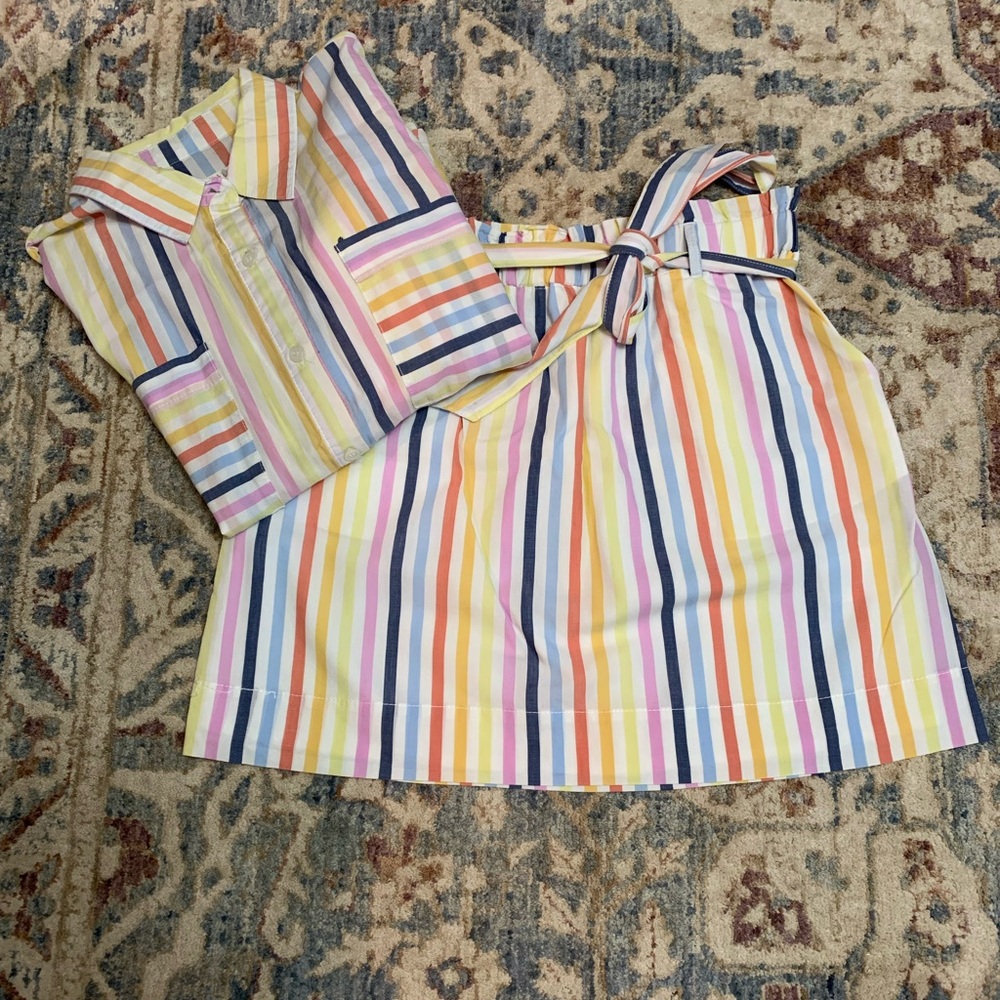 Women’s Striped Blouse and Skirt Set